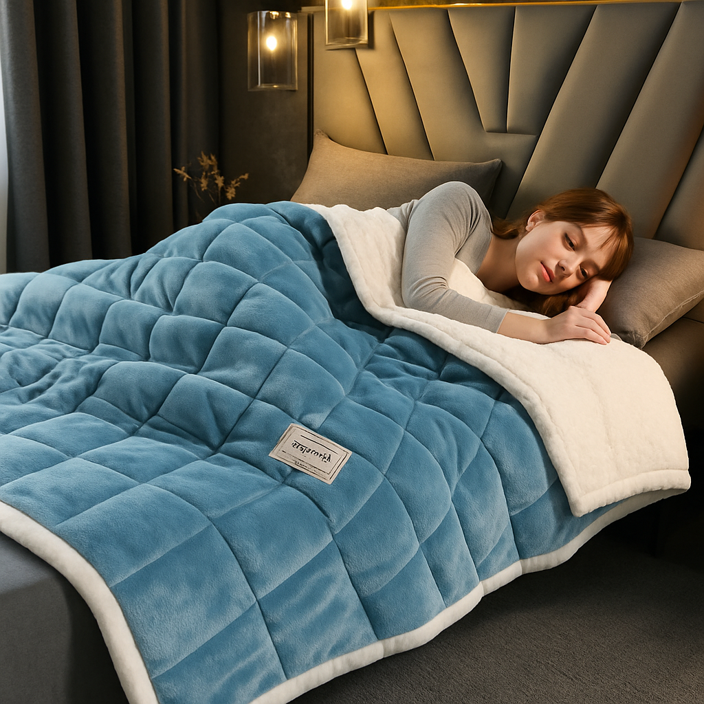 Koc Fleece Koralowy – Miękki Fleece, Ciepły Koc Domowy na Jesień i Zimę