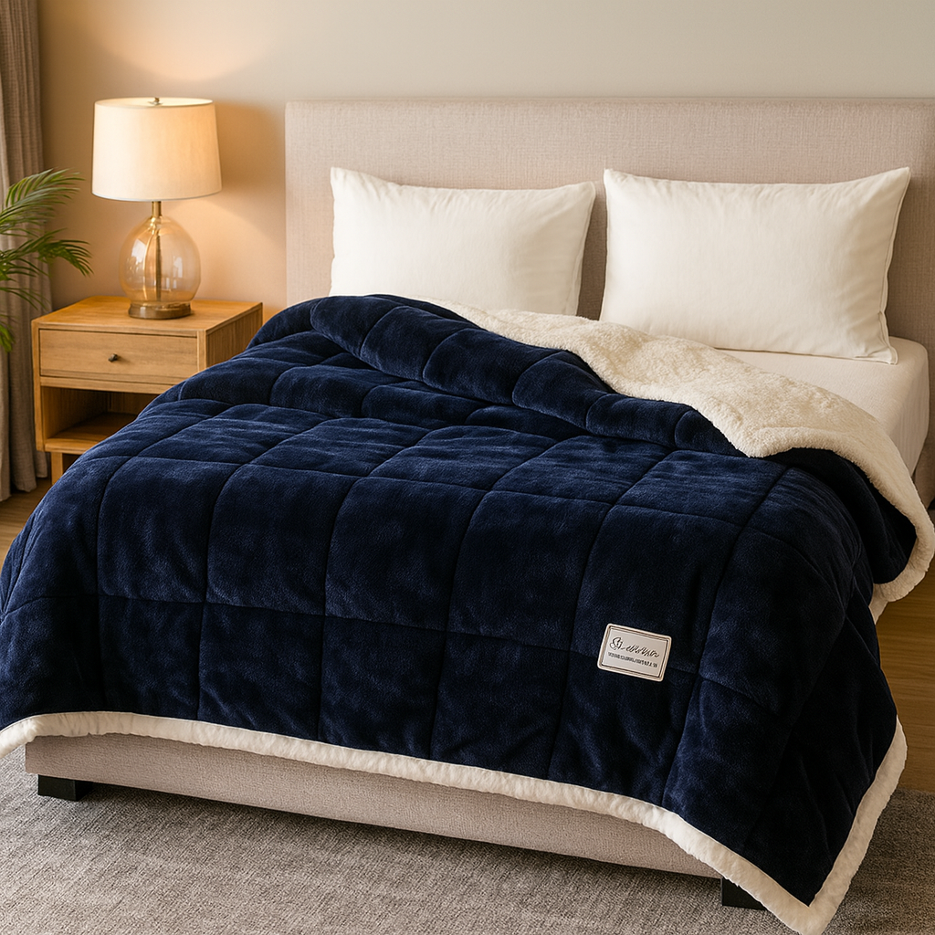 Koc Fleece Koralowy – Miękki Fleece, Ciepły Koc Domowy na Jesień i Zimę