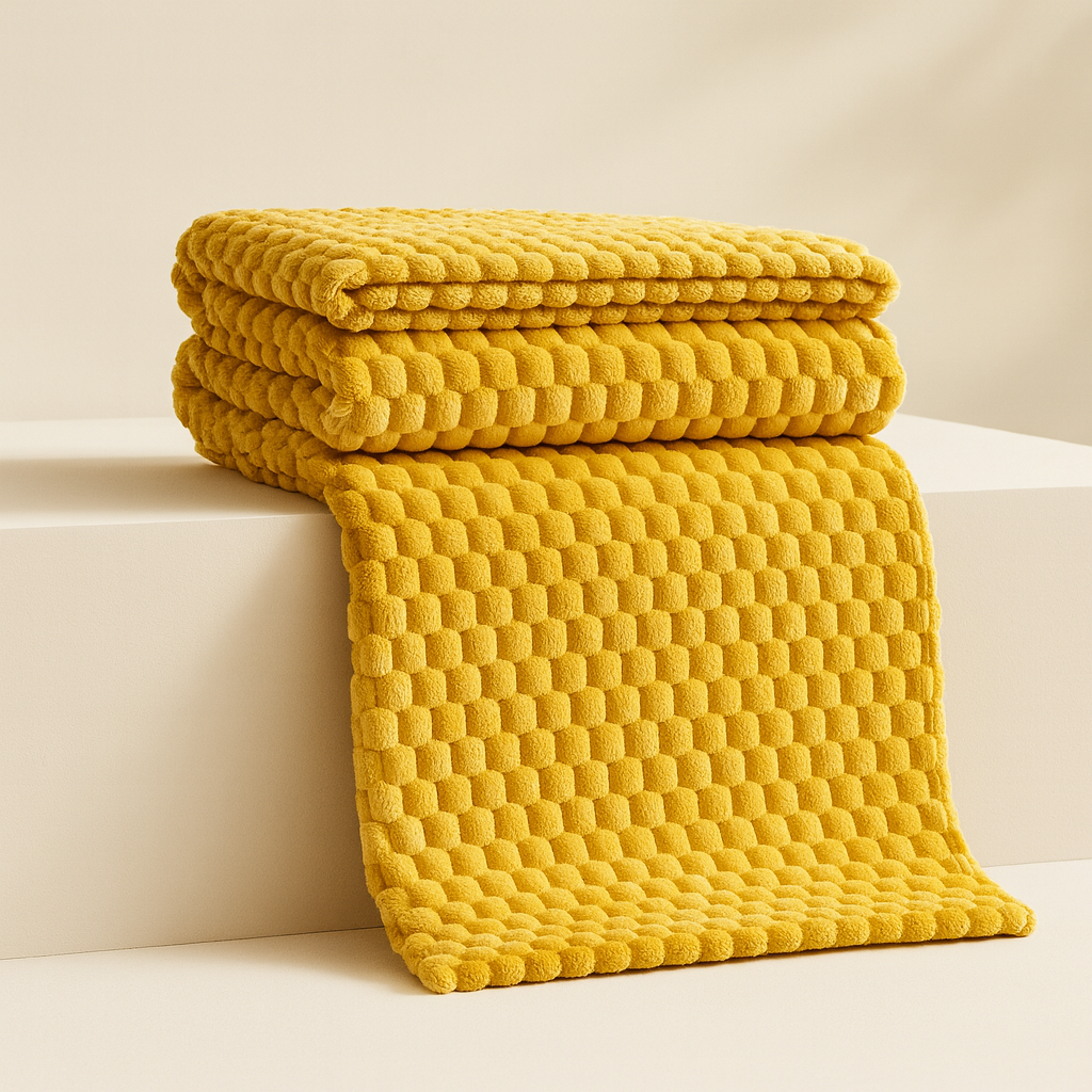 Fluwelowy Koc – Wzór w Kratkę, Ciepły i Przytulny do Sofy lub Łóżka, Odpowiedni dla Dorosłych i Dzieci