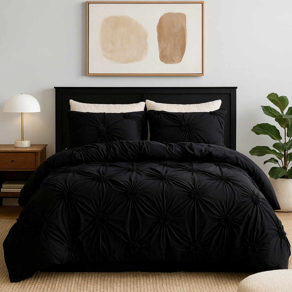 Zestaw pościeli Vriddet Blomster – Biały, Elegancki Mikrofiber do Sypialni z Poszewkami na Poduszki